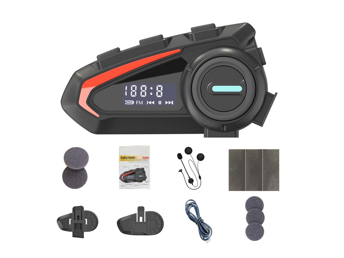 Auriculares Bluetooth 5.1 Para Casco De Motocicleta Con Reducción De Ruido, Resistencia Al Agua Ipx6 Y Función De Manos Libres.