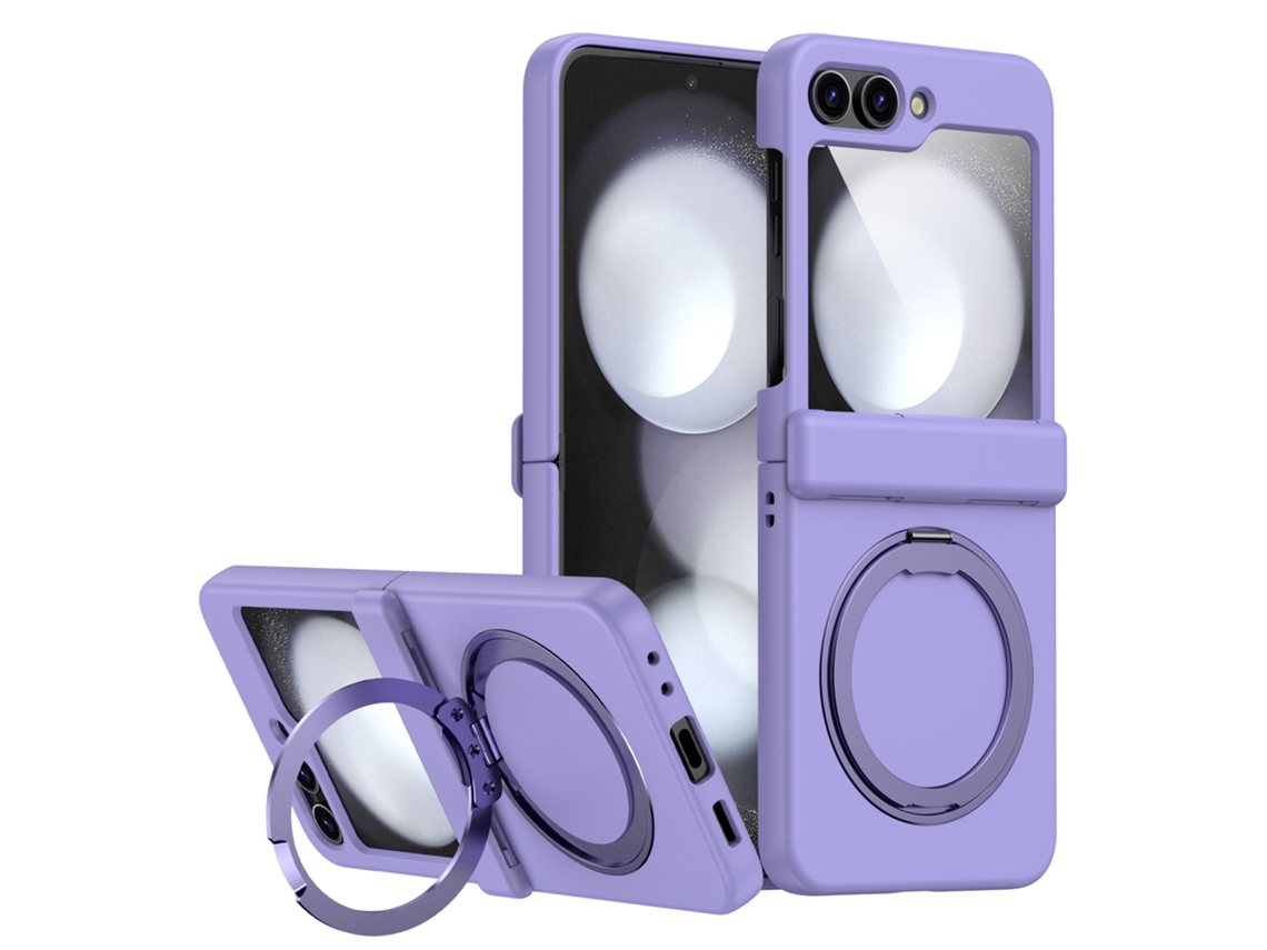 Funda Protectora Plegable Multifuncional Carga Inalámbrica para Samsung Galaxy Z Flip 6 SIURN Morado