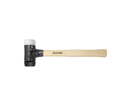 WIHA Martillo De Cara Blanda Safety De Dureza Media/Muy Duro Con Mango De Madera Hickory, Cabezal Redondo (26661)
