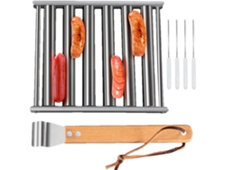 Soporte Para Pan De Perrito Caliente Parrilla Perritos Calientes Utensilios Cocina Acero Inoxidable Con Mango Madera
