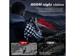 Preto Ipree Monóculo Visão Noturna 1080p Hd Tela 2'' 2000mah Infravermelho 7 Níveis 800m Camping Vida Selvagem