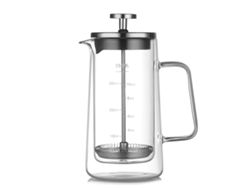 Cafetera de vidrio de borosilicato resistente al calor, prensa francesa de doble pared