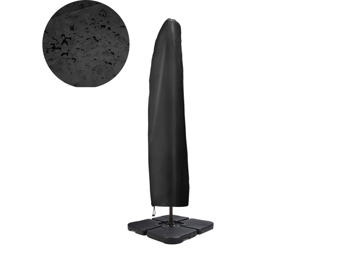 KOFIHETY Funda impermeable extragrande para sombrilla de exterior, tela Oxford 420D duradera, compatible con sombrillas de jardín de 3 a 3,6 m, resistente al v