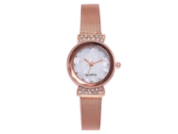 Elegante Reloj Vansvar Para Mujer Con Pedrería, Correa De Malla Fina, Esfera Redonda Y Movimiento De Cuarzo.