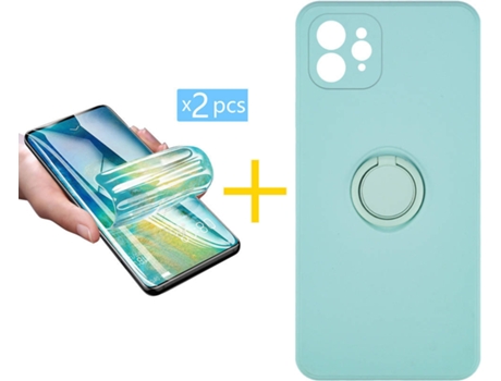 Carcasa + 2 Protectores de Pantalla para iPhone 12 Pro SKYHE Verde Agua