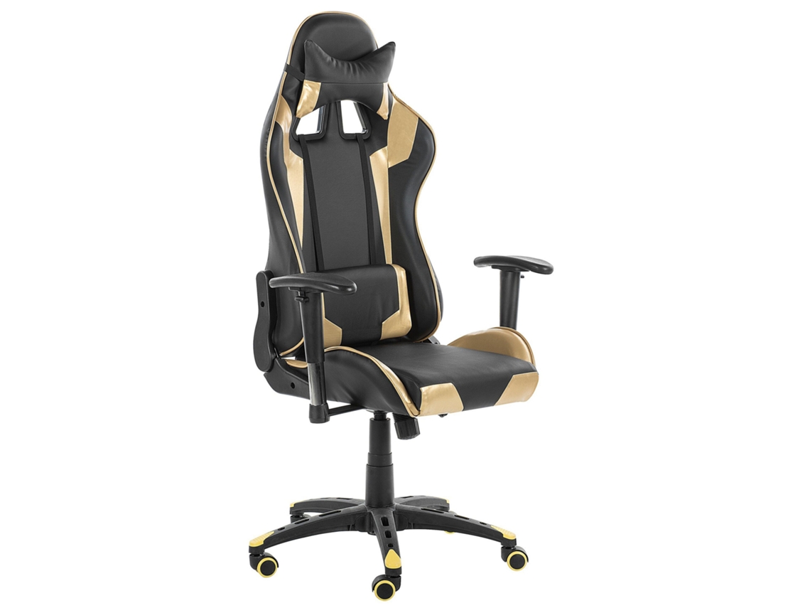 Silla de juego BELIANI Knight de Piel sintética Negro 71x71x140
