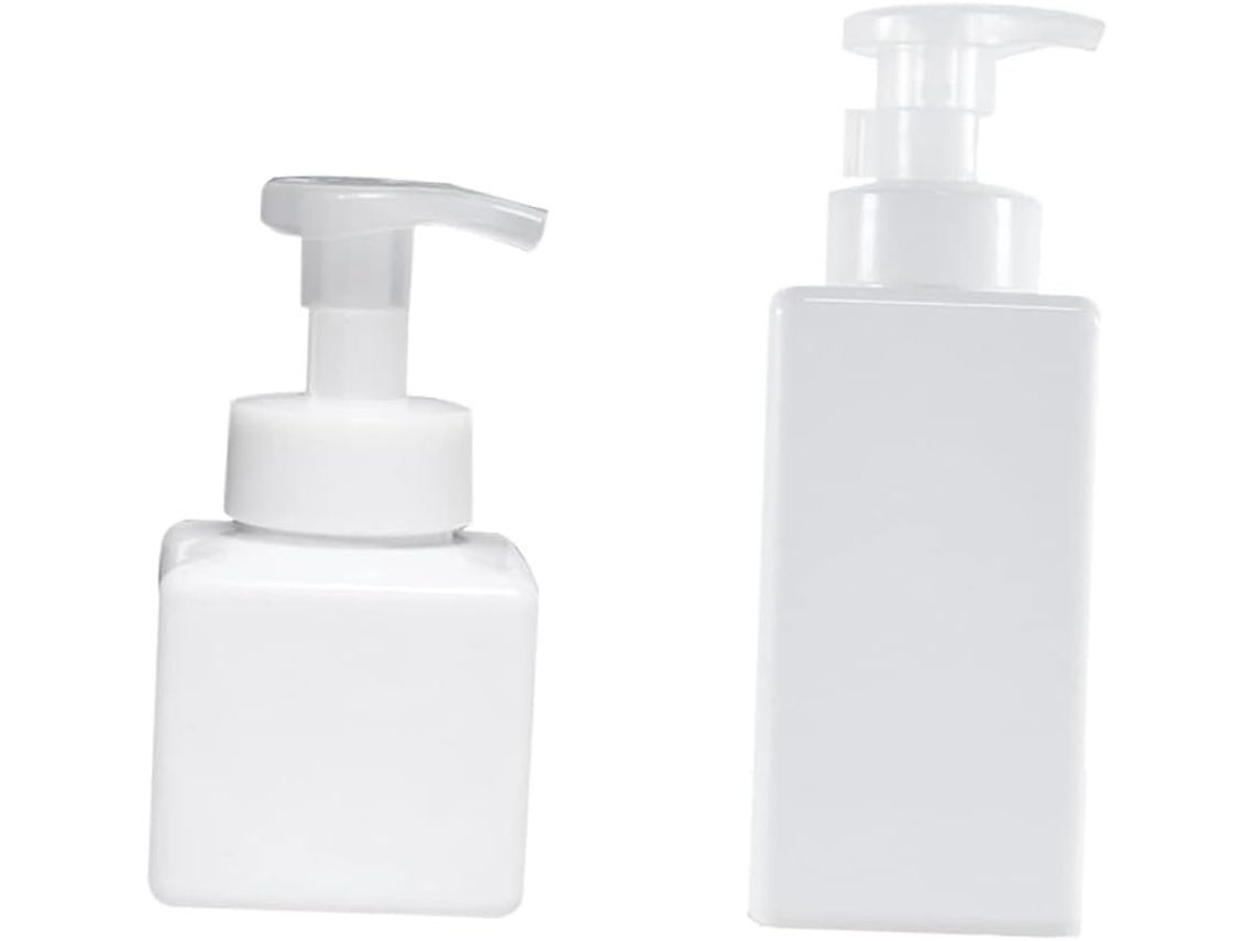Juego de 2 botellas dispensadoras de espuma recargables para líquidos, bombas de espuma reutilizables.