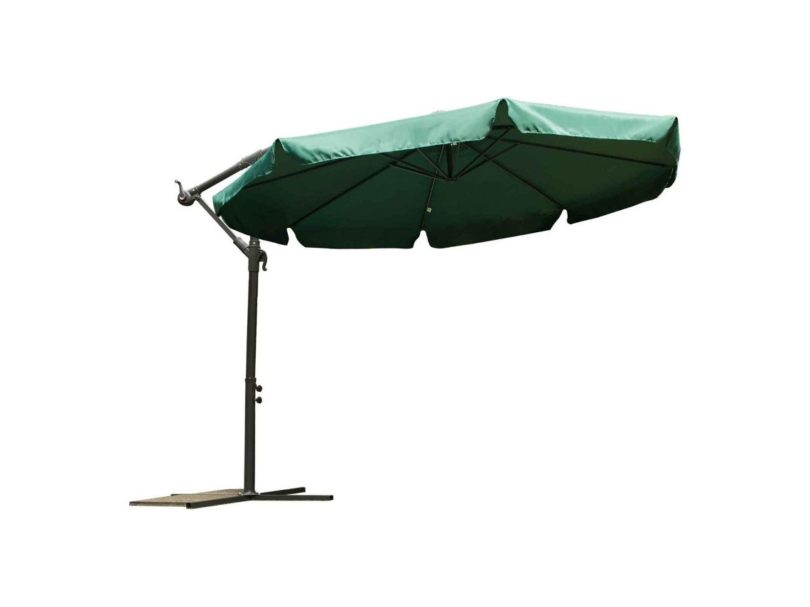 Sombrero de Sol PLONOS Plegable para Jardín 8 Segmentos Verde 350Cm