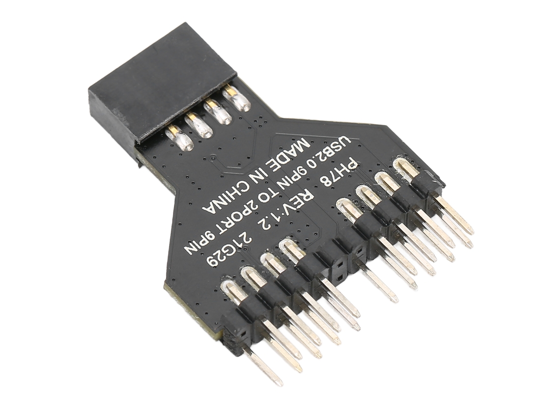Adaptador Convertidor Usb2.0 9 Pines Para 2 Puertos 9 Pines Para Lámpara Rgb Y Ventilador Luz Dourada