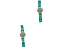 2piezas Reloj Pulsera Inoxidable Mujer Diseño Elegante Decorativo Ocasiones Casuales Diario Cómodo Uso