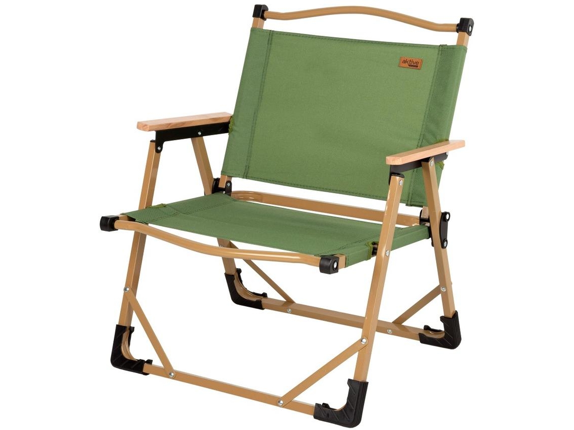 AKTIVE Silla plegable baja verde glamping
