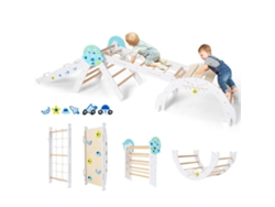NORTHIX Juego de escalada Montessori 9 en 1 con tobogán y rampa