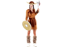 Disfraz de Mujer PARTILANDIA guerrero vikingo marrón (Tam.: S)