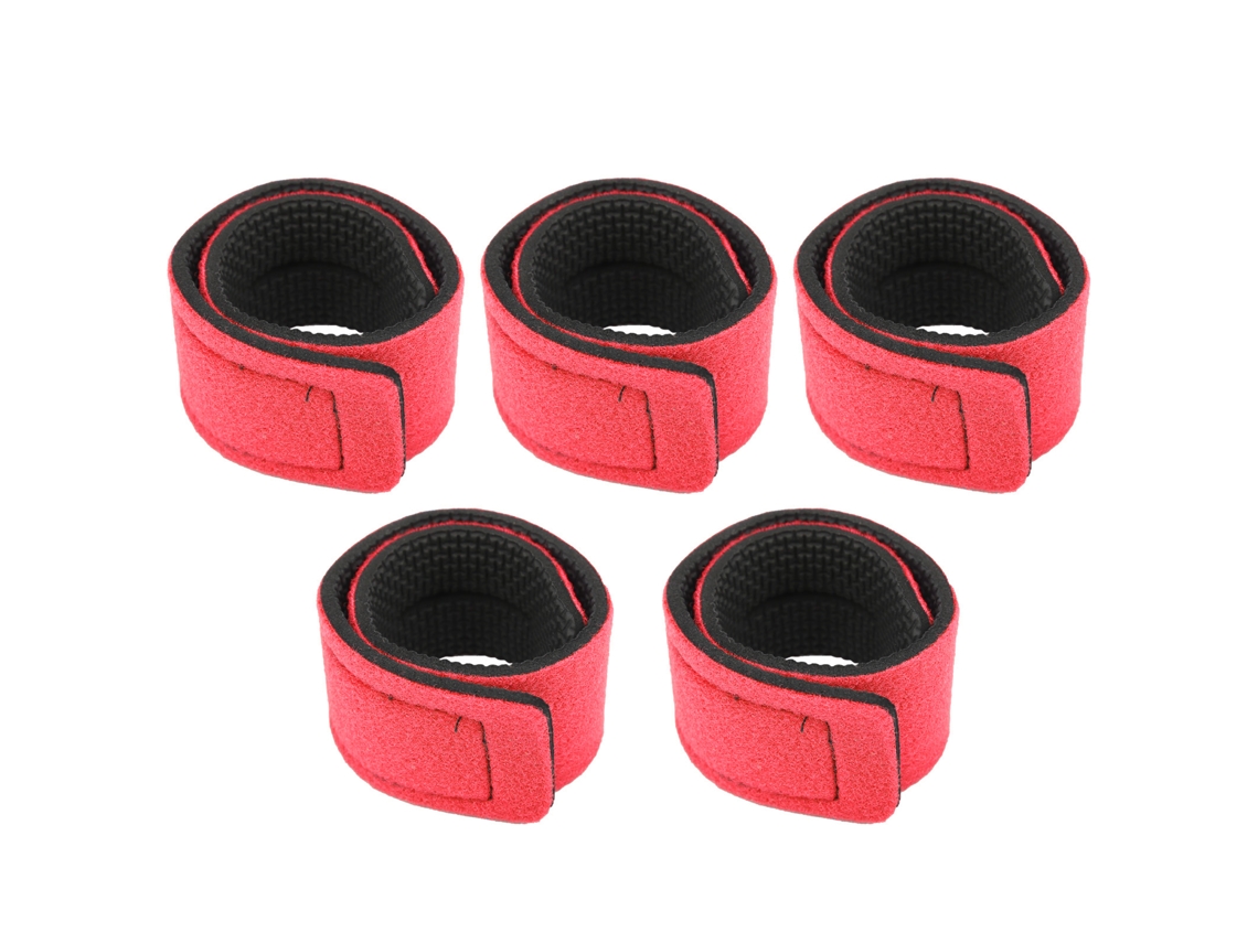 Danu26-5pcs Correas Para Cañas De Pescar Ligeras Portátiles Elásticas Accesorios De Pesca Rojas
