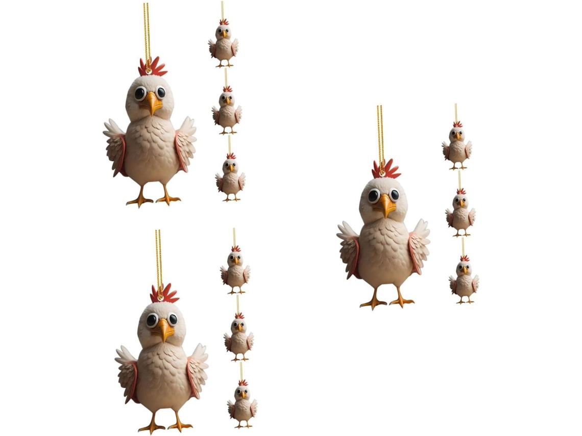 12 Colgantes De Acrílico Con Forma De Gallina Para Jardín Y Hogar, Adornos Para Decoración De Exteriores.