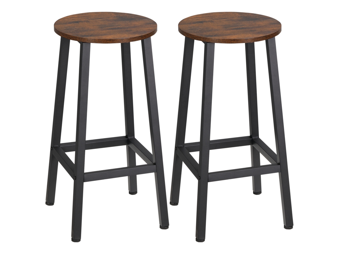 Conjunto 2 Banquetas Altas Com Assento Melamina Rústico