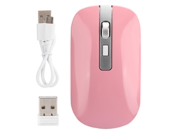 Ratón Inalámbrico 2.4g, Ergonómico, 1600 Dpi, Recargable Por Usb, Accesorio Para Ordenador, Rosa.