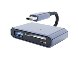 Estación de acoplamiento tipo C 3 en 1 de Yizhood Hub de expansión tipo C a USB 3.0 PD SD/TF OTG multifuncional gris