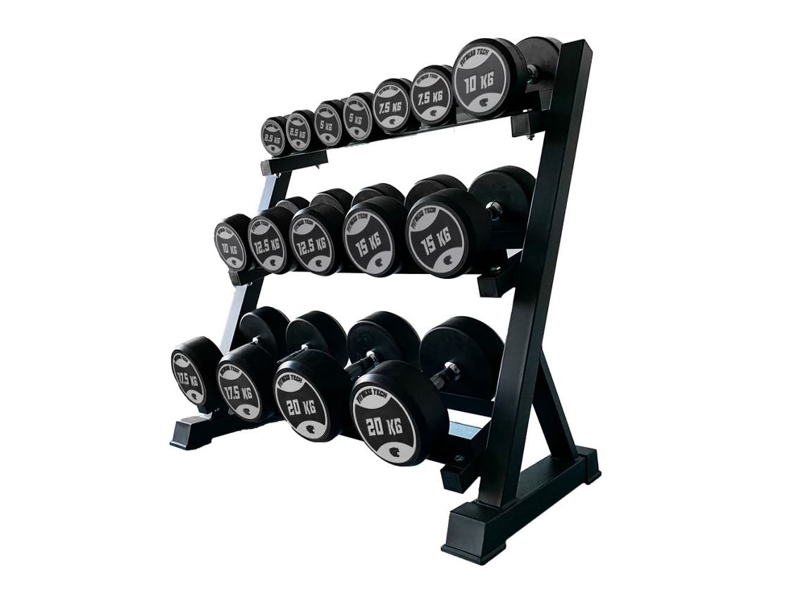 Set Mancuernero Mancuernas Redondas 2,5kg A 20kg Fitness Tech