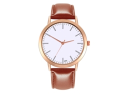 Elegante Reloj De Pulsera Para Mujer Con Cuarzo Y Correa De Cuero Marrón Claro.