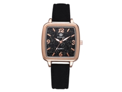 Reloj De Pulsera Cuadrado Con Forma De Estrella Para Mujer, Con Correa De Aleación Y Piel Sintética, Estilo Moderno.