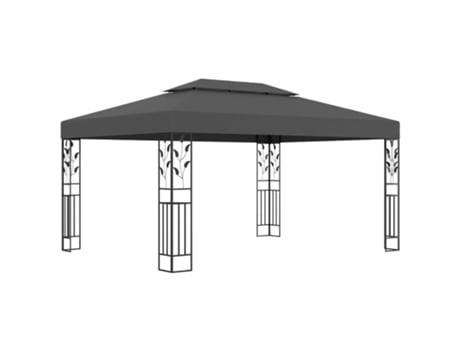 MAISON EXCLUSIVE Cenador con doble techo gris antracita 3x4 m