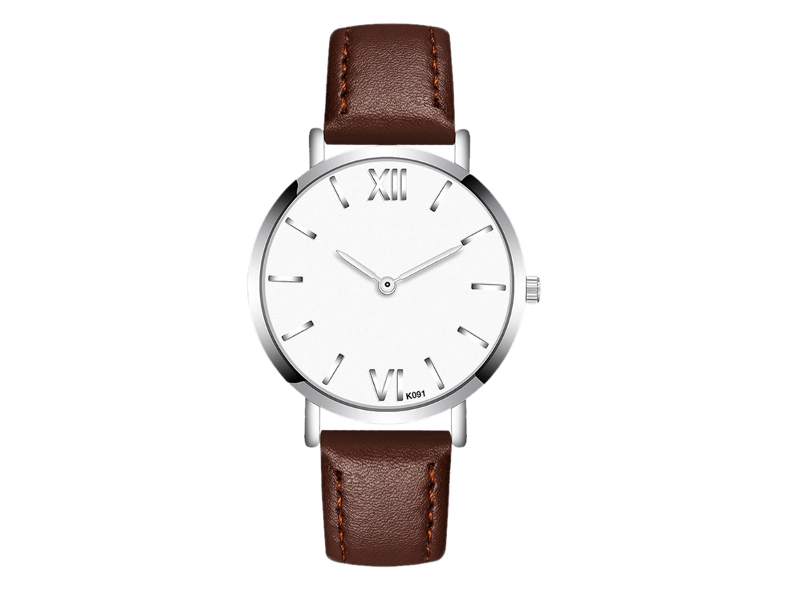Reloj De Pulsera De Cuero Para Hombre, Estilo Ejecutivo, Cuarzo Analógico, Marrón Oscuro.