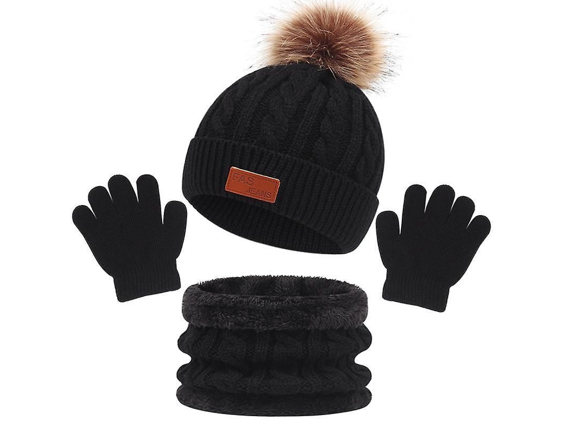 2026-conjunto Tres Piezas Niño Gorro Bufanda Guantes Otoño Invierno 1-5 Años