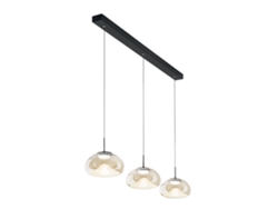 Lámpara colgante Brena Fabas Luce 3, regulable, 30 W, LED, diseño lineal, color coñac