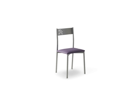 Set 4 Sillas De Cocina Simil Piel Tabarca MOMMA HOME (Morado - Polipiel -41x47x86 cm)