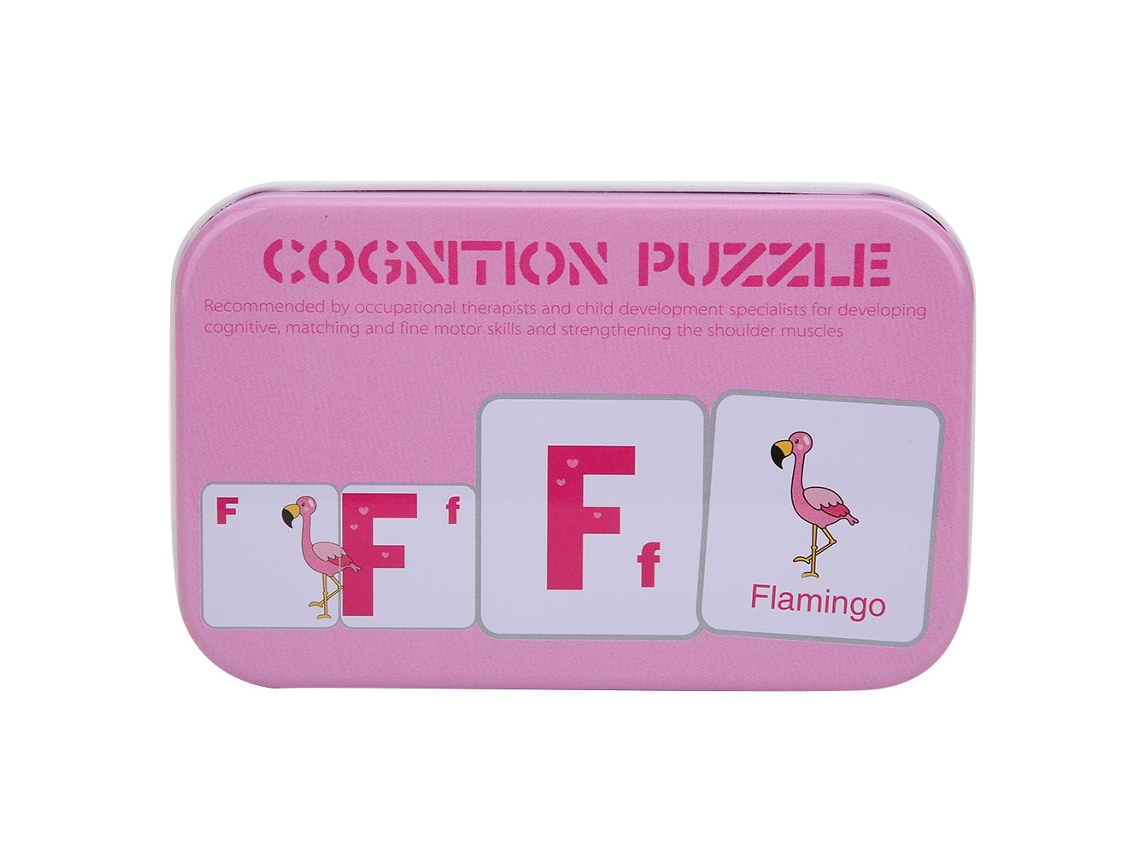 Ats-tarjeta Educativa Cognitiva Para Niños Con Caja De Almacenamiento Interacción Padre-hijo Juguete Didáctico 56 Piezas Rosa