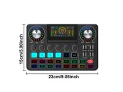 Tarjeta de sonido mezcladora de audio para DJ con modulador de voz e iluminación RGB MDUG (negra)