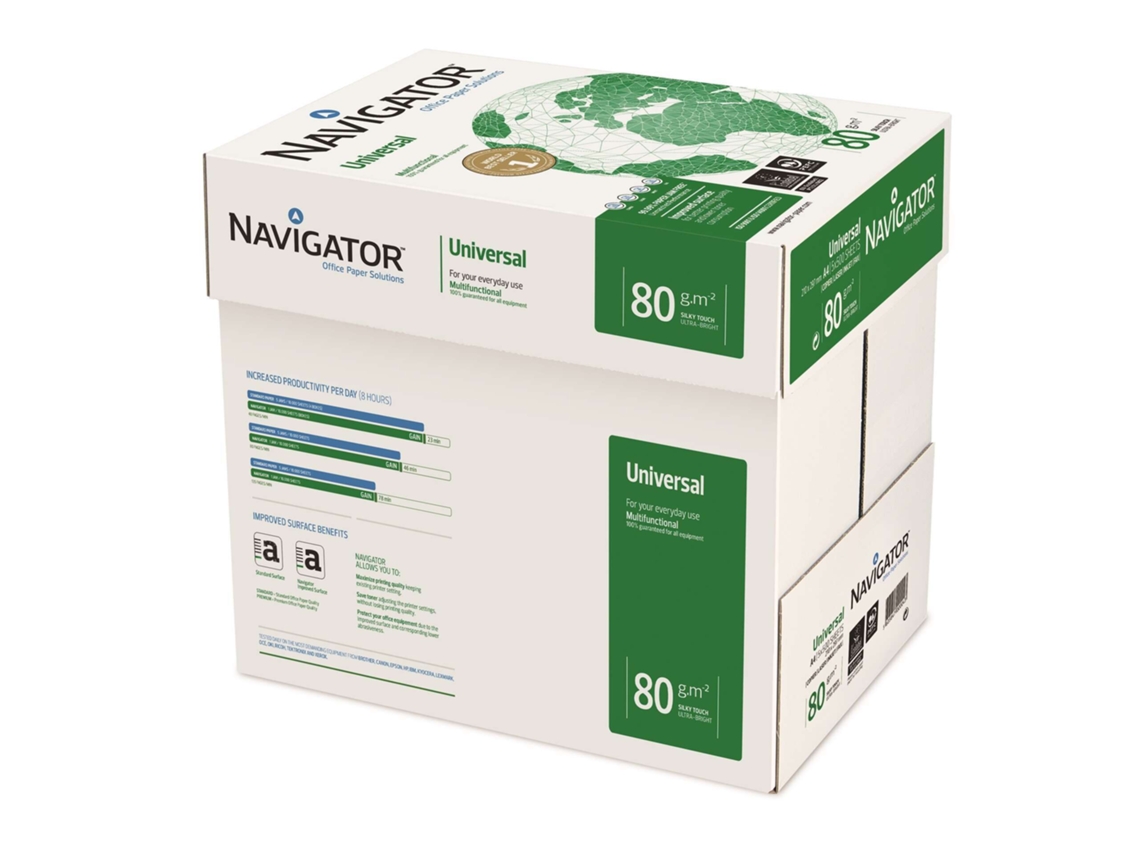 Papel Universal NAVIGATOR  A4 80 g/m² (Caja de 5 Resmas) (Blanco)