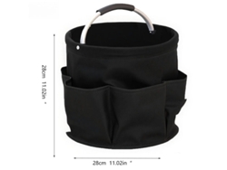 Cesta de almacenamiento plegable y portátil para camping, picnics y organización de herramientas (abierta / negra) Czhhmart