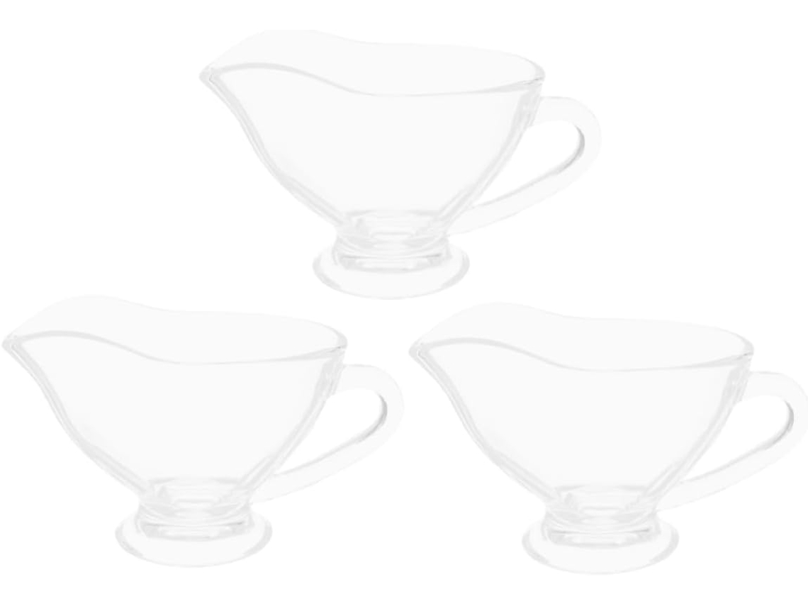 Juego De 3 Salseras De Vidrio De 215 Ml Para Salsas Y Condimentos.