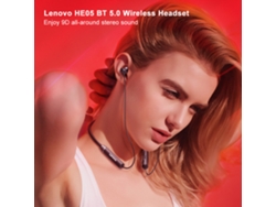 Lenovo He05 Fone De Ouvido Bluetooth 5.0 Headset Com Microfone Anti-ruído Ipx5 À Prova D'água Para Esportes