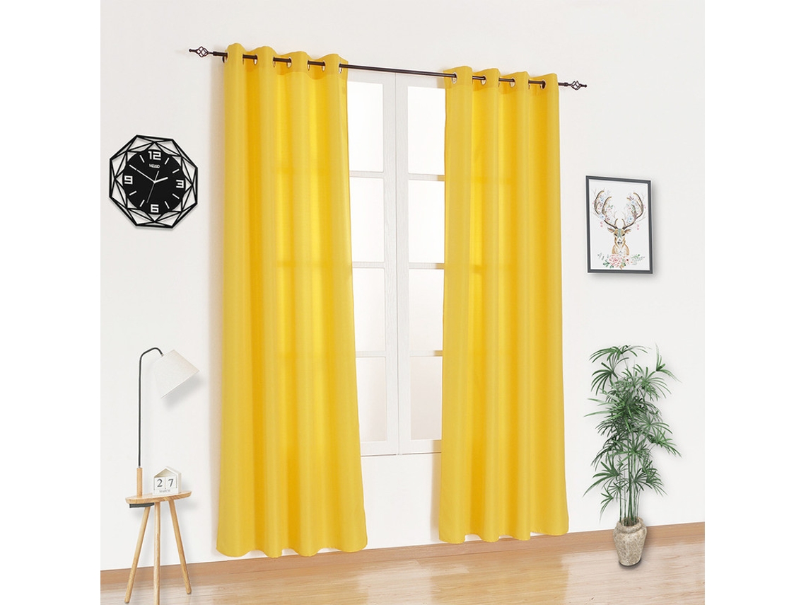 Cortina de Tela Premium Amarilla 140 x 260 cm - Individual