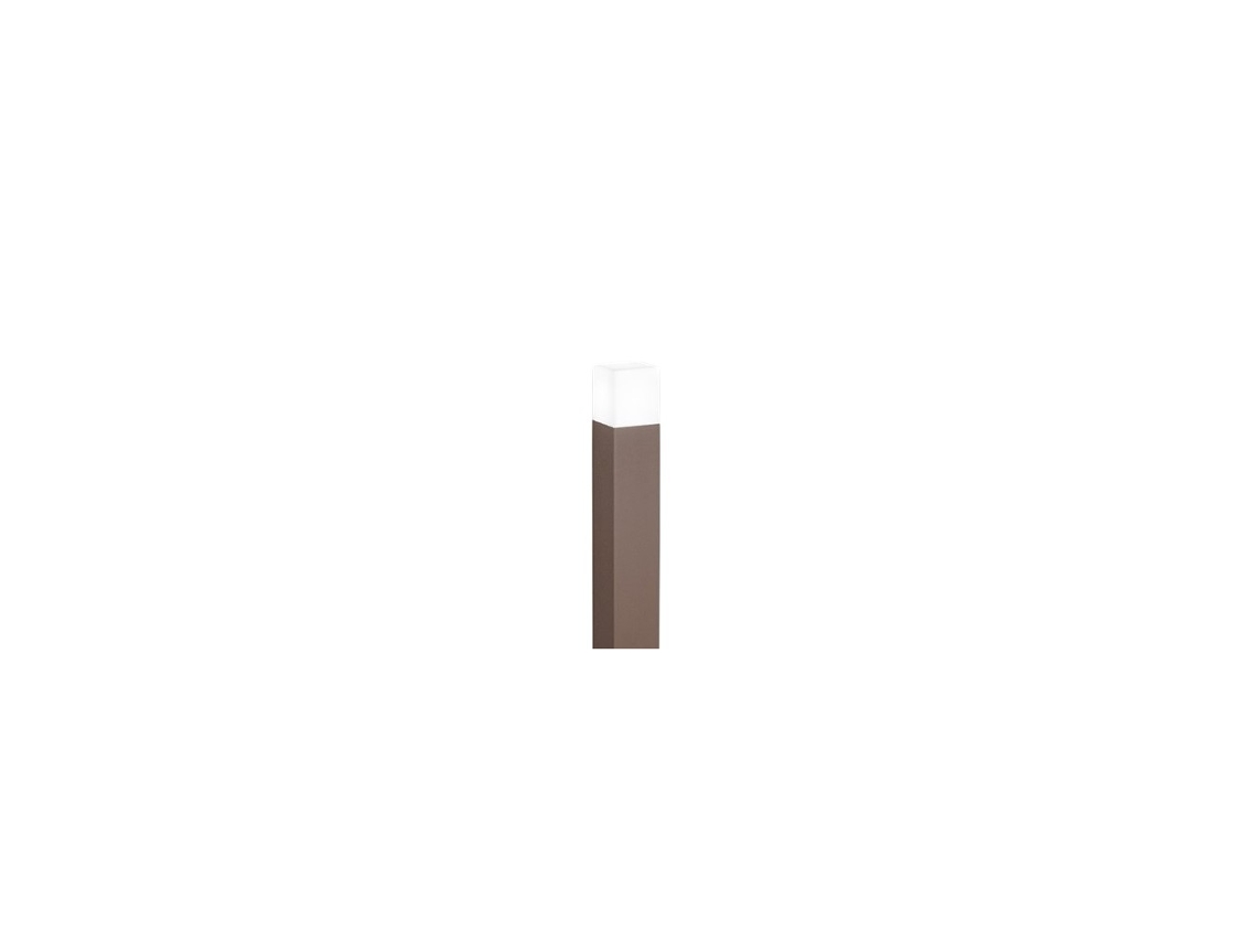 Torre - Poste de jardín con 1 bombilla E27 de 20 W como máximo, IP54, aluminio pintado, poste de exterior, acero Corten, 60 cm de altura - Perenz
