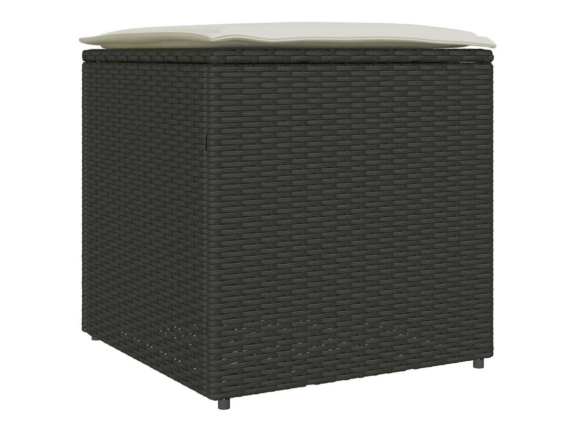 Caja de cojín de mimbre negro 50 x 50 x 50 cm MAISON EXCLUSIVE