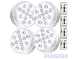 Linjou Juego De 4 Luces Led Sumergibles Con Control Remoto Rgb Para Decoración De Estanques