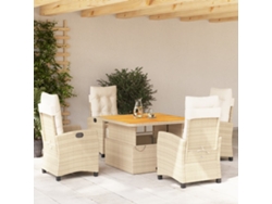 Juego de comedor de jardín de 5 piezas con cojines de mimbre beige de DKD Home Decor
