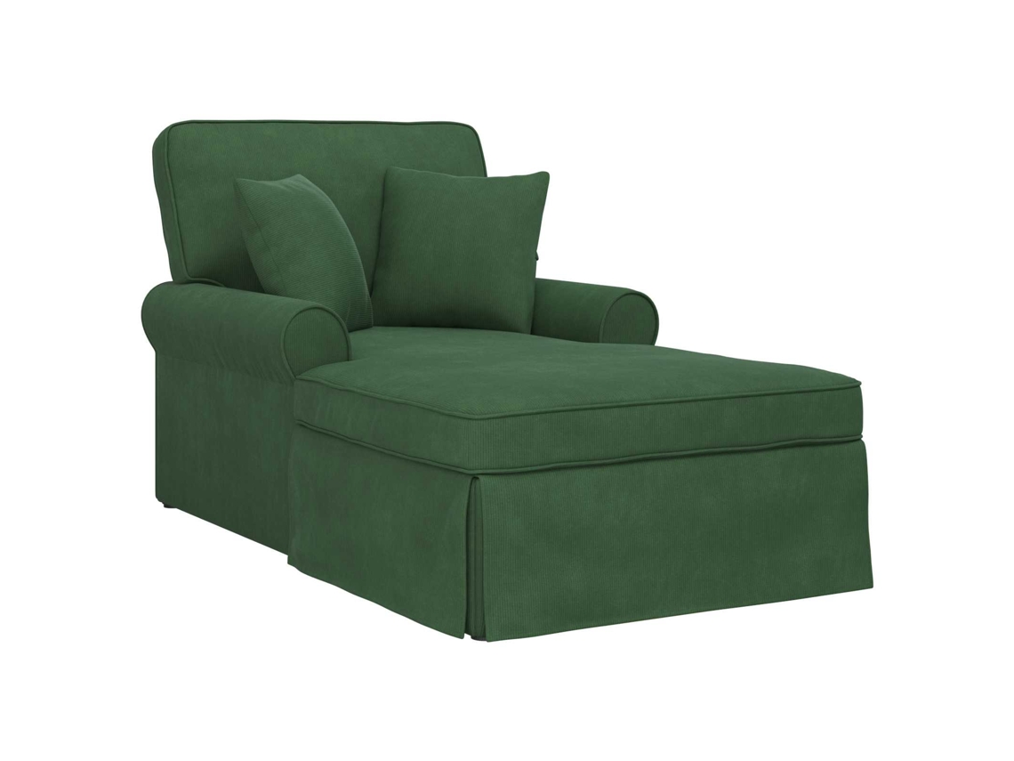 Maison Exclusive - Chaise Lounge Con Falda 3 Pcs Verde Selva Tela De Pana