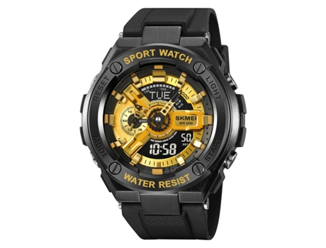 Reloj electrónico para deportes al aire libre para hombre, cronómetro LED, relojes analógicos digitales impermeables, oro negro LUUCOZK