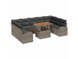 Maison Exclusive - Conjunto De Sofá De Jardín 10 Pcs Gris Poliratán