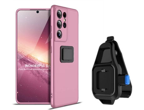 Funda Samsung S21 Ultra Slim Armor 360º con Soporte para la Cintura Rosa