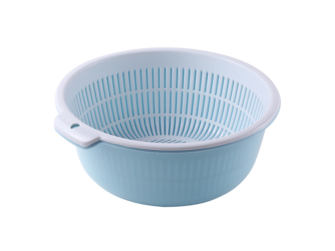 Cesta De Cocina Multifuncional De Dos Niveles Para Lavar Frutas, Verduras Y Arroz, Con Escurridor.