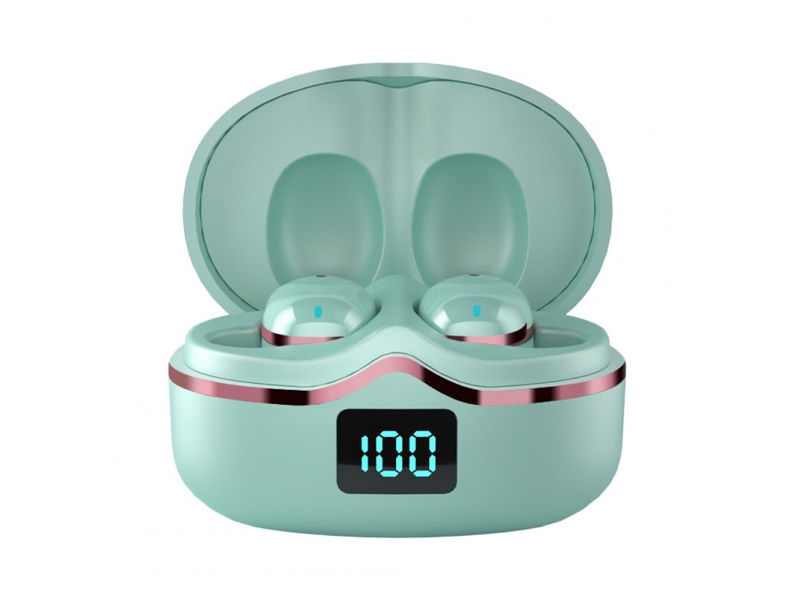 Auriculares Bluetooth True Wireless Wireless 5.0 Mini Binaural In-Ear Stereo Noise Reduction con Touch Control Mint Green