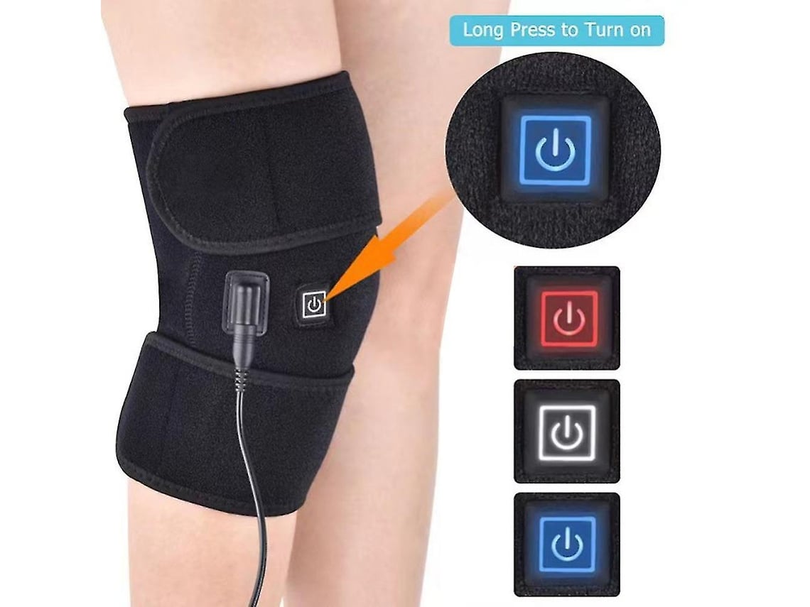 Joelheira elétrica aquecida, recarregável via USB, para alívio da dor, terapia de calor, adesivo para perna, 1 unidade
