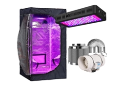 Armario de cultivo, LED de espectro completo, sistema de bajo consumo, Kit B, 120 x 60 x 150 cm, kit OEM