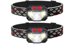 NEVEANCE Lámpara Frontal LED Recargable 2 UNID, Linterna Impermeable con Sensor de Movimiento, 1000 Lúmenes, 30 Horas de Duración, USB para Correr, Acampar y S
